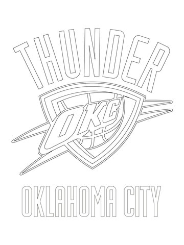 Oklahoma City Thunder Logo  Coloring Page